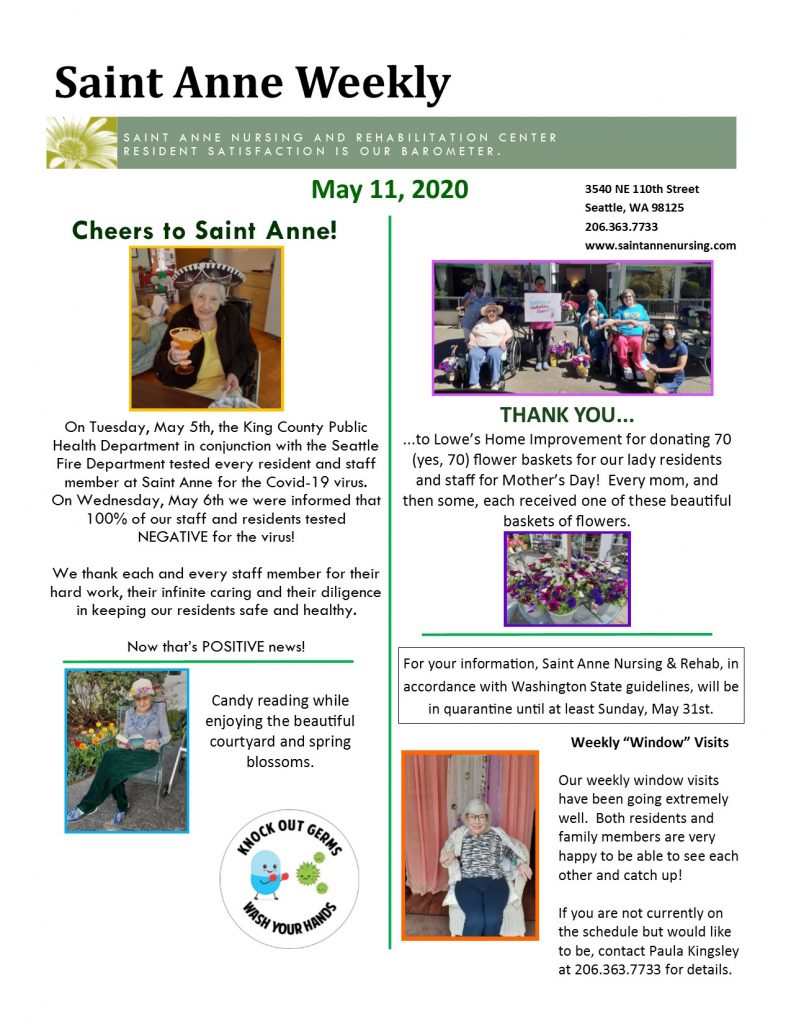 Events SAINT ANNE NURSING AND REHABILITATION CENTER